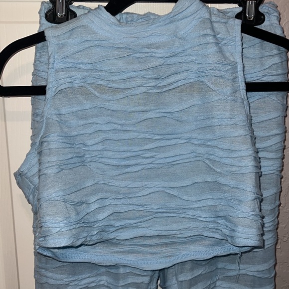 Blue 2 Piece Wide leg & Crop Top Set Size Small - Picture 5 of 15